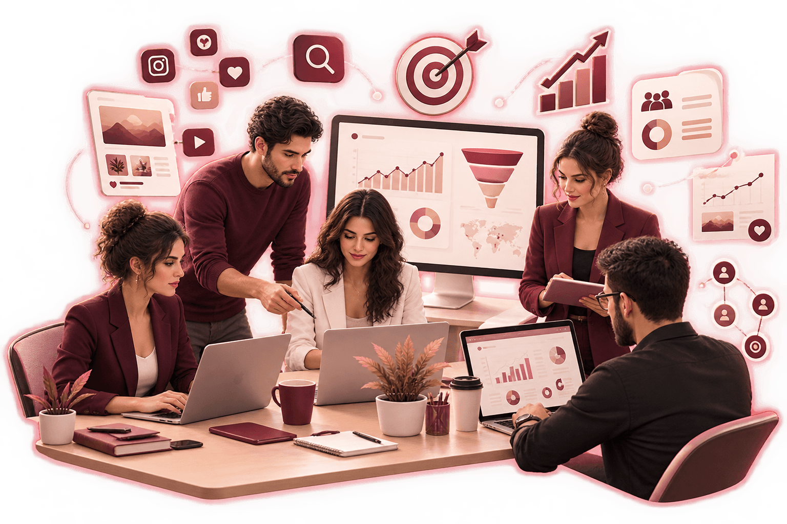 DOWORK team working on digital marketing and business growth